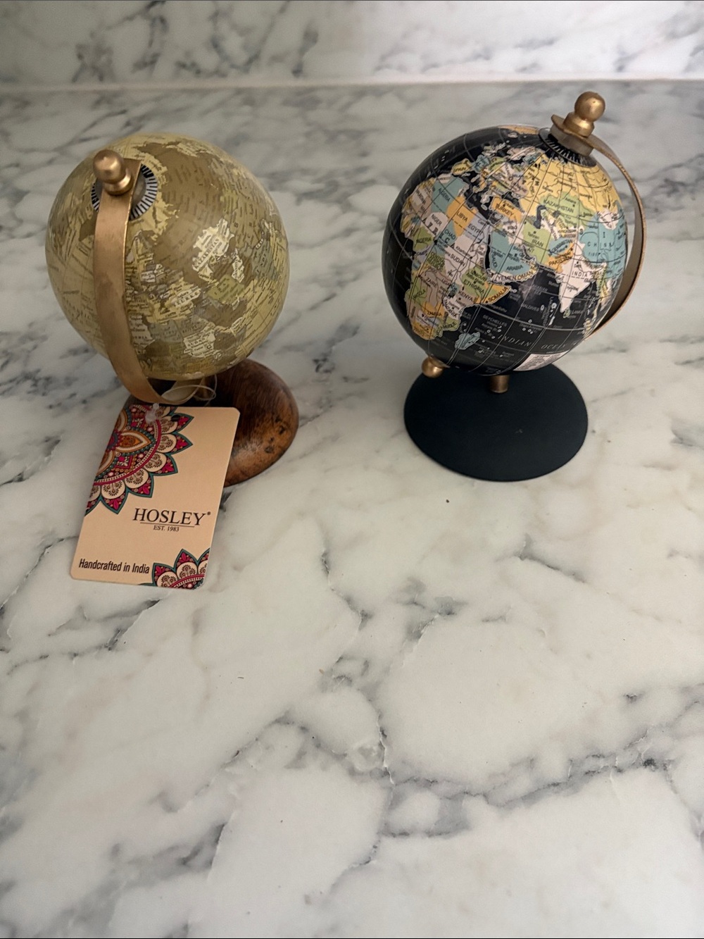 Hosley Gold Decorative Globe - Handcrafted Home Accent